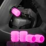 Glow-in-the-Dark Tire Valve Caps – Fluorescent Wheel Accessories for Cars, Bikes & Motorcycles
