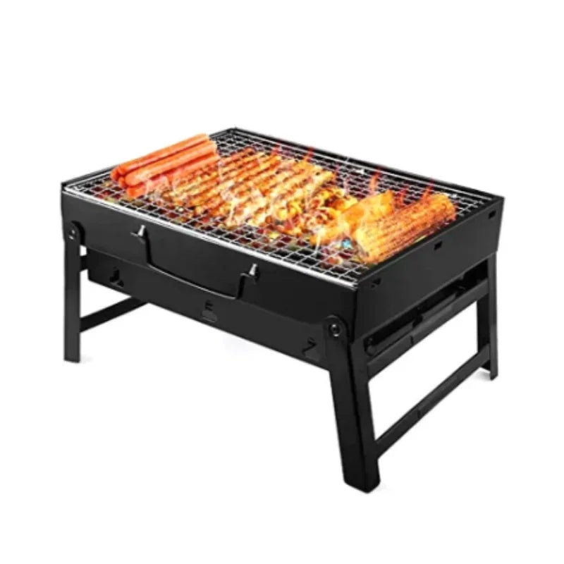 Portable Folding Charcoal Grill - Compact Stainless Steel BBQ for Camping & Picnics