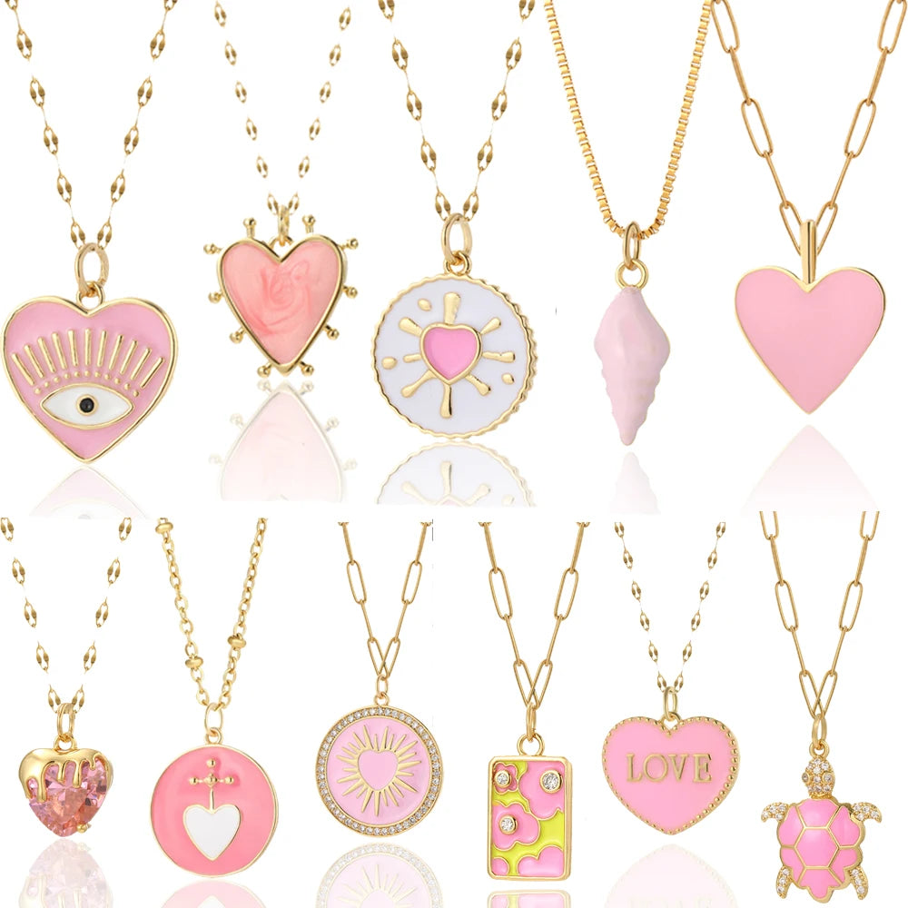 Collar con colgante de corazón moderno y cadena con ondas de agua: perfecto para la moda y el estilo