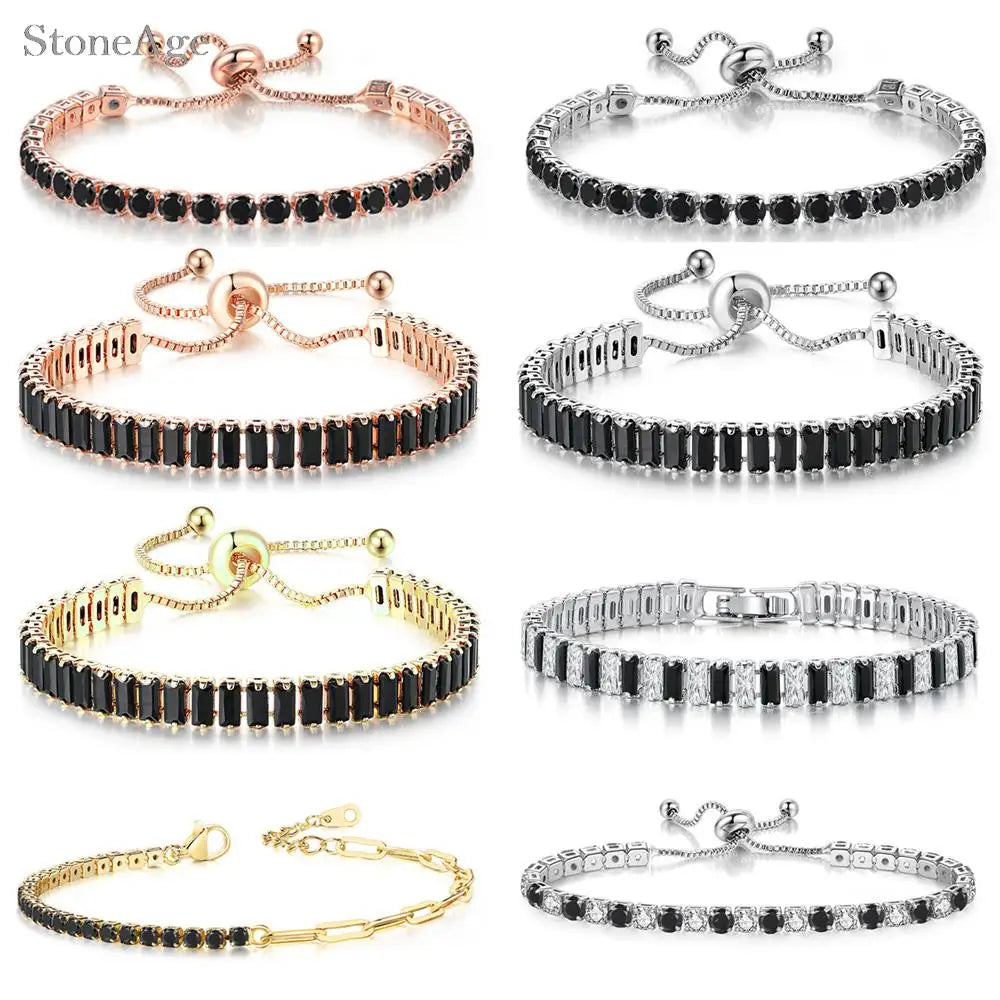 Unisex Geometric Charm Bracelet with AAA+ Cubic Zirconia