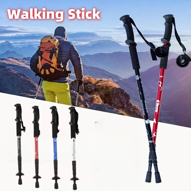Telescopic Aluminum Hiking Pole for Trekking and Mountaineering