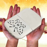 Reusable Silver Metal Hand Warmer – Long-Lasting Portable Heat for Camping, Skiing & Outdoor Use