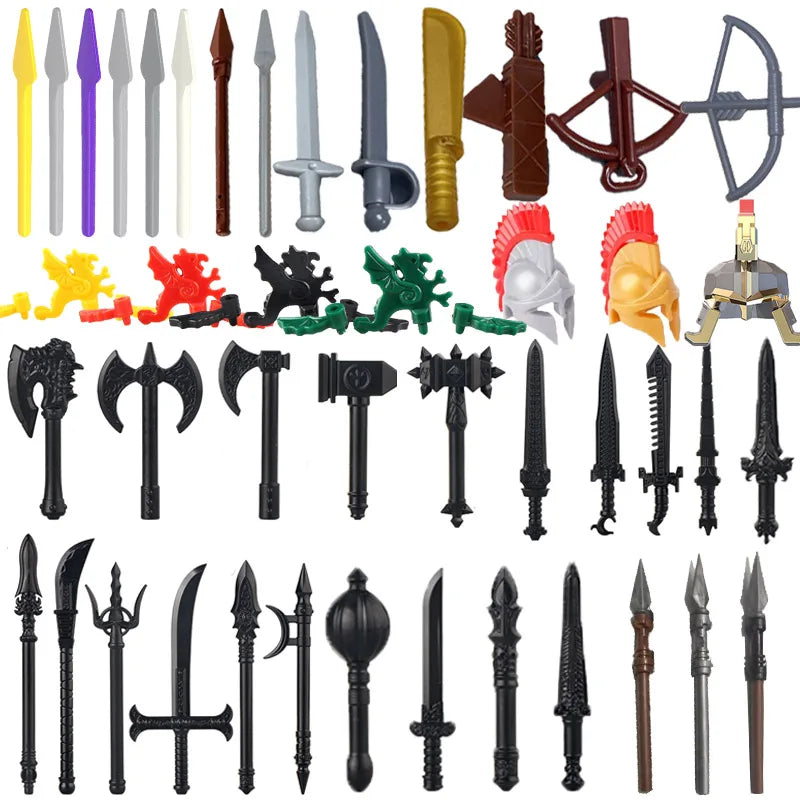 Medieval Weapons Building Block Set – Knight Accessories for DIY Scenes