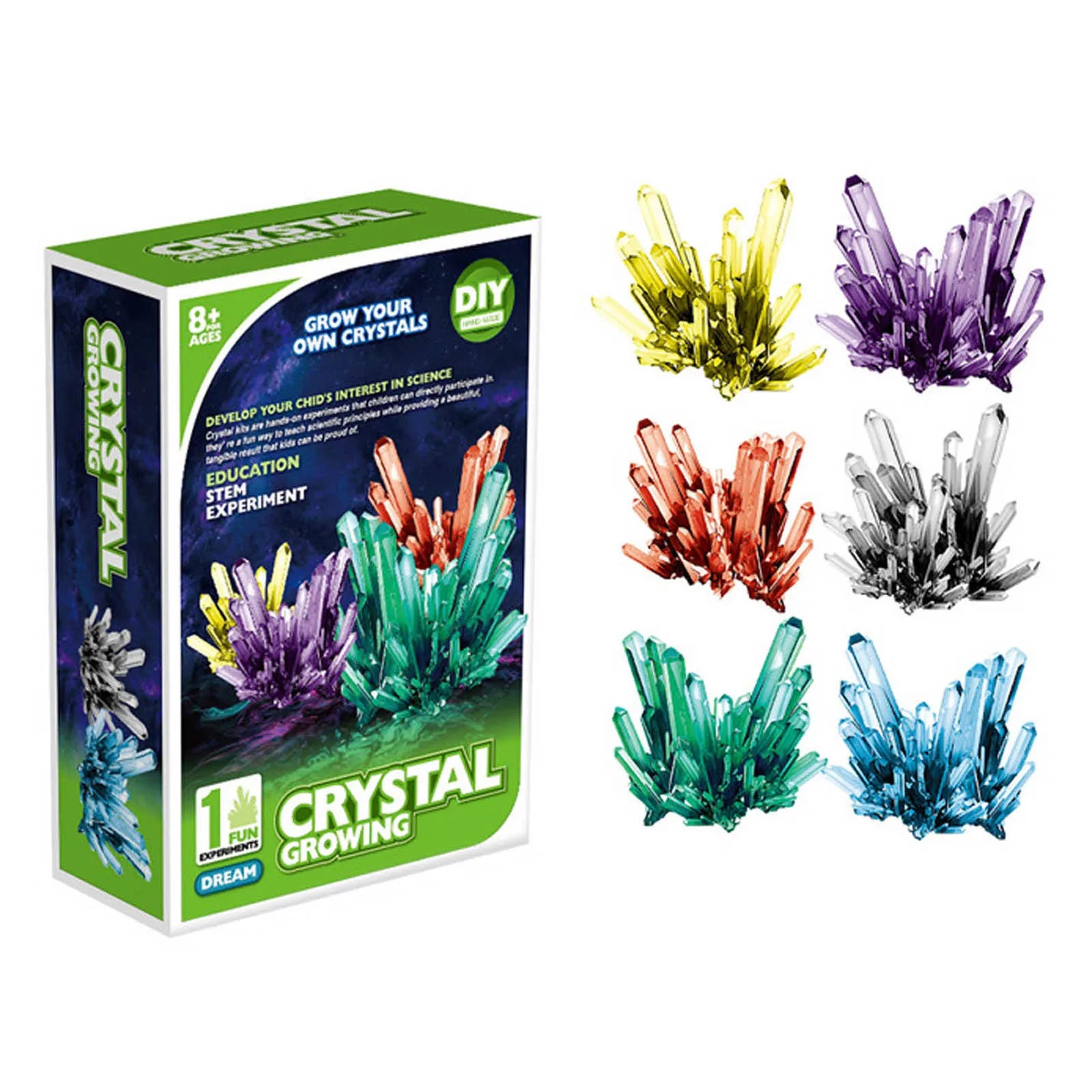 DIY Crystal Growing Kit for Kids – STEM Educational Science Experiment Kit with 6 Colors for Teens and Children