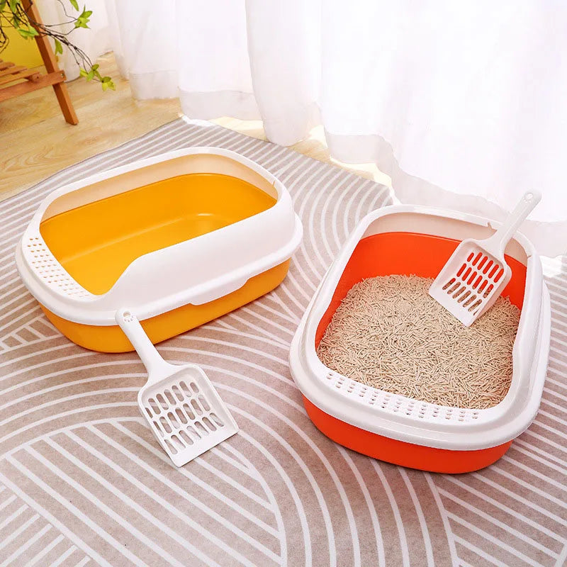 High-Capacity Half-Closed Cat Litter Box – Anti-Splash & Durable with Litter Filter