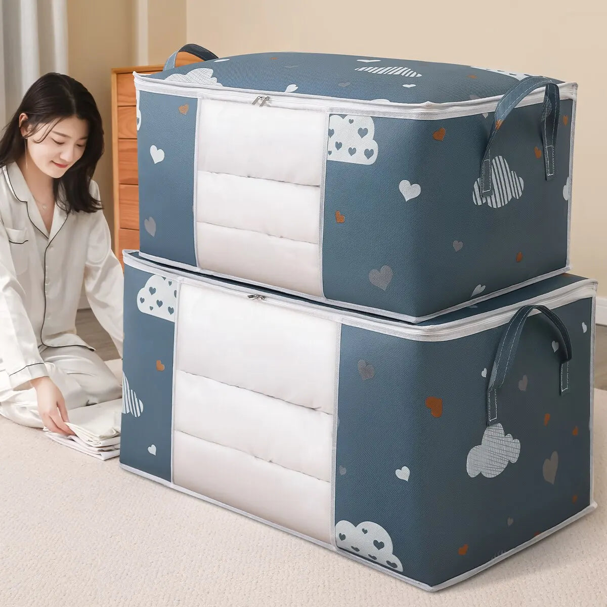 Foldable Large-Capacity Quilt Storage Bag with Zipper