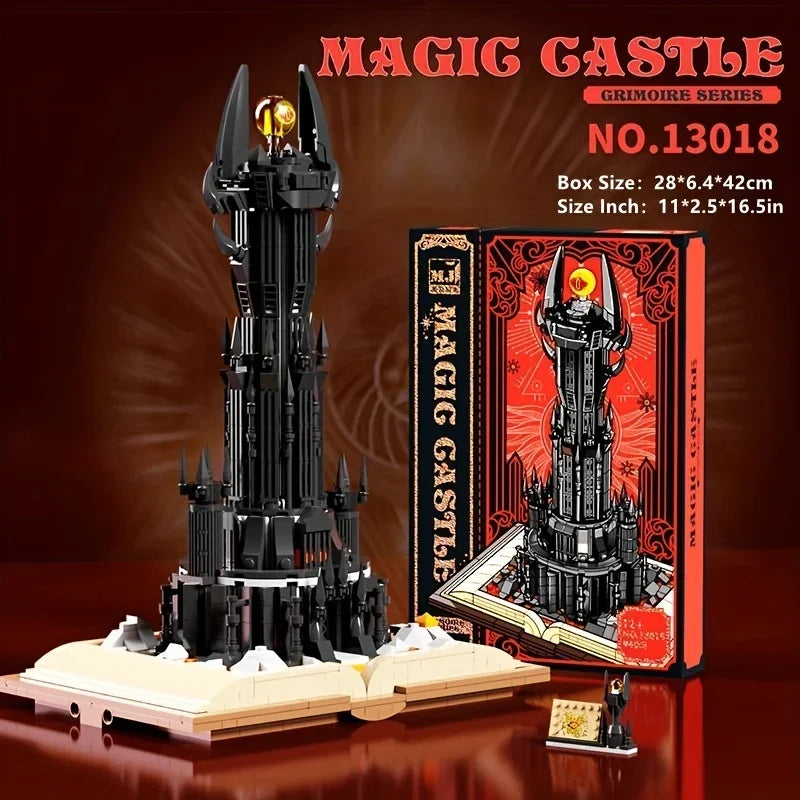 Dark Magic Castle Building Blocks Set – 966-Piece Educational DIY Toy with Light-Up Feature
