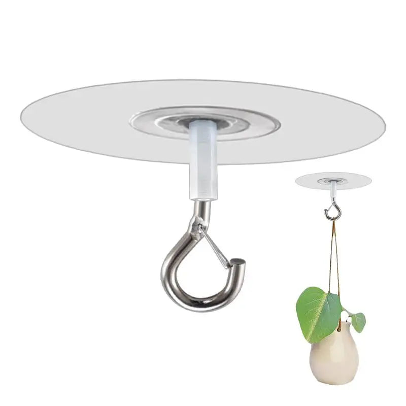 Heavy Duty Self-Adhesive Ceiling Hooks – No Drill Hanging Solution for Plants & Decor