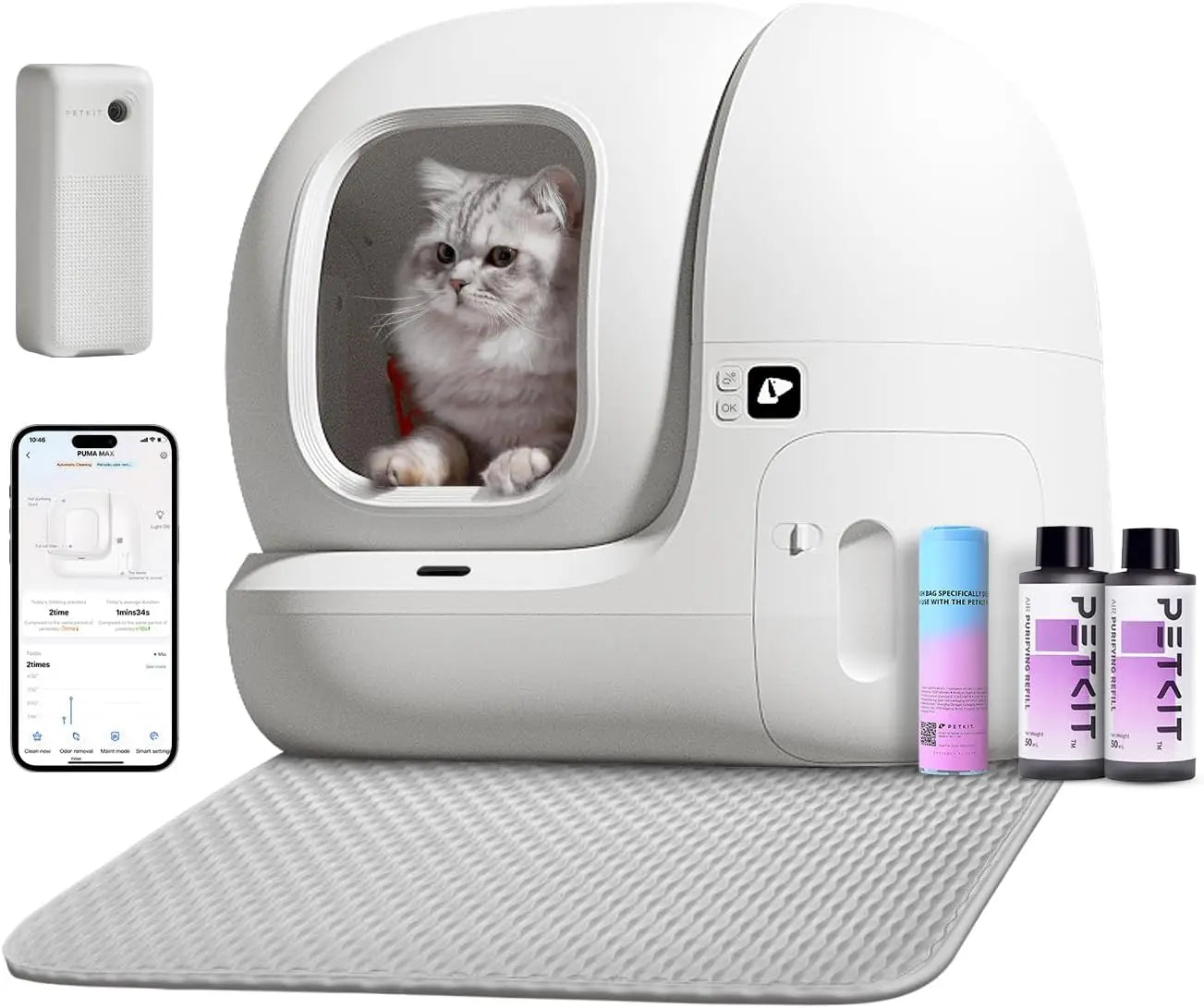 PETKIT PuraMax Smart Cat Litter Box – Automatic Cleaning, Odor Control & App Monitoring
