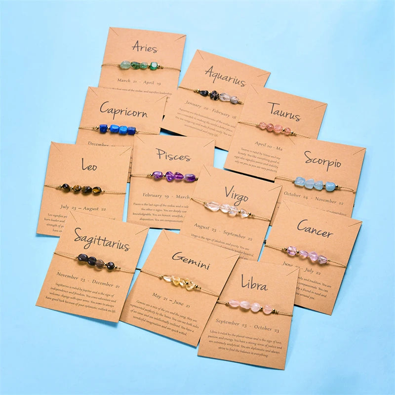 Adjustable Natural Stone Rope Chain Bracelet – Geometric Crystal Charm for Men & Women