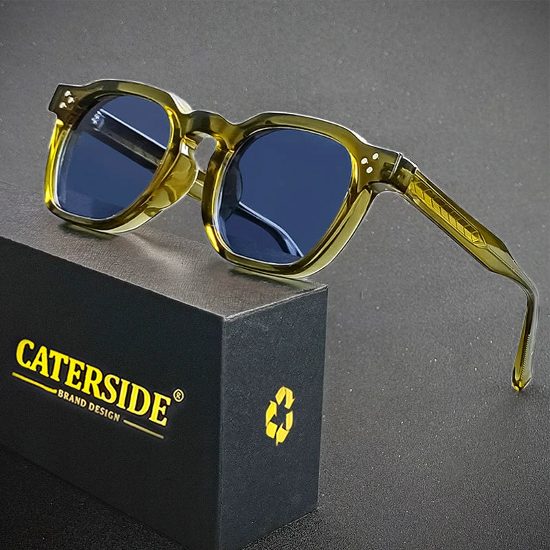 CATERSIDE Retro Punk Square Sunglasses – Small Frame Trendy Shades for Men & Women