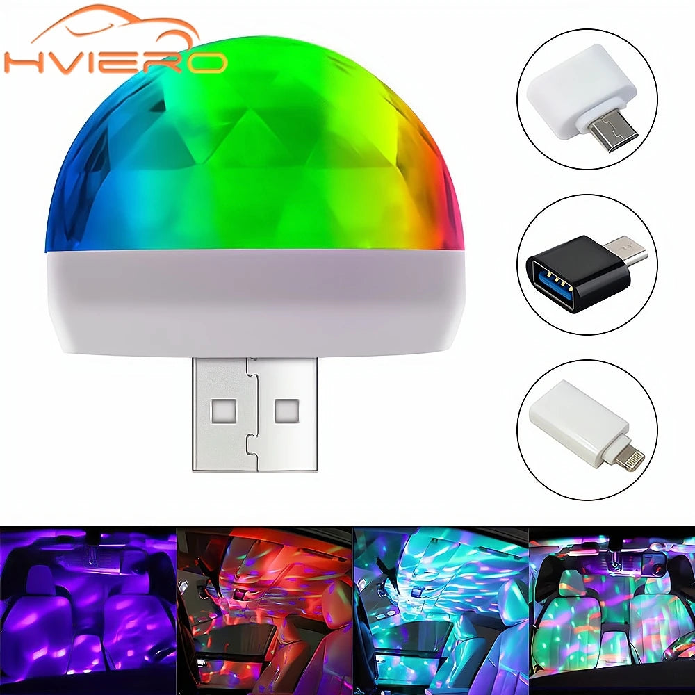 USB RGB Car Ambient Light - Music Sync LED Atmosphere Lamp for Cars & Home
