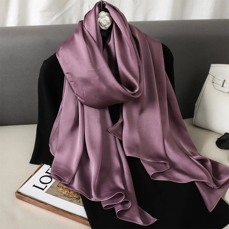 Elegant Silk Scarf – Luxury Solid Color Shawl & Pashmina for Women