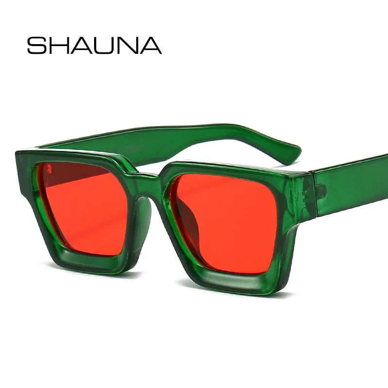 SHAUNA Retro Square Sunglasses – Trendy Tinted Shades for Men & Women