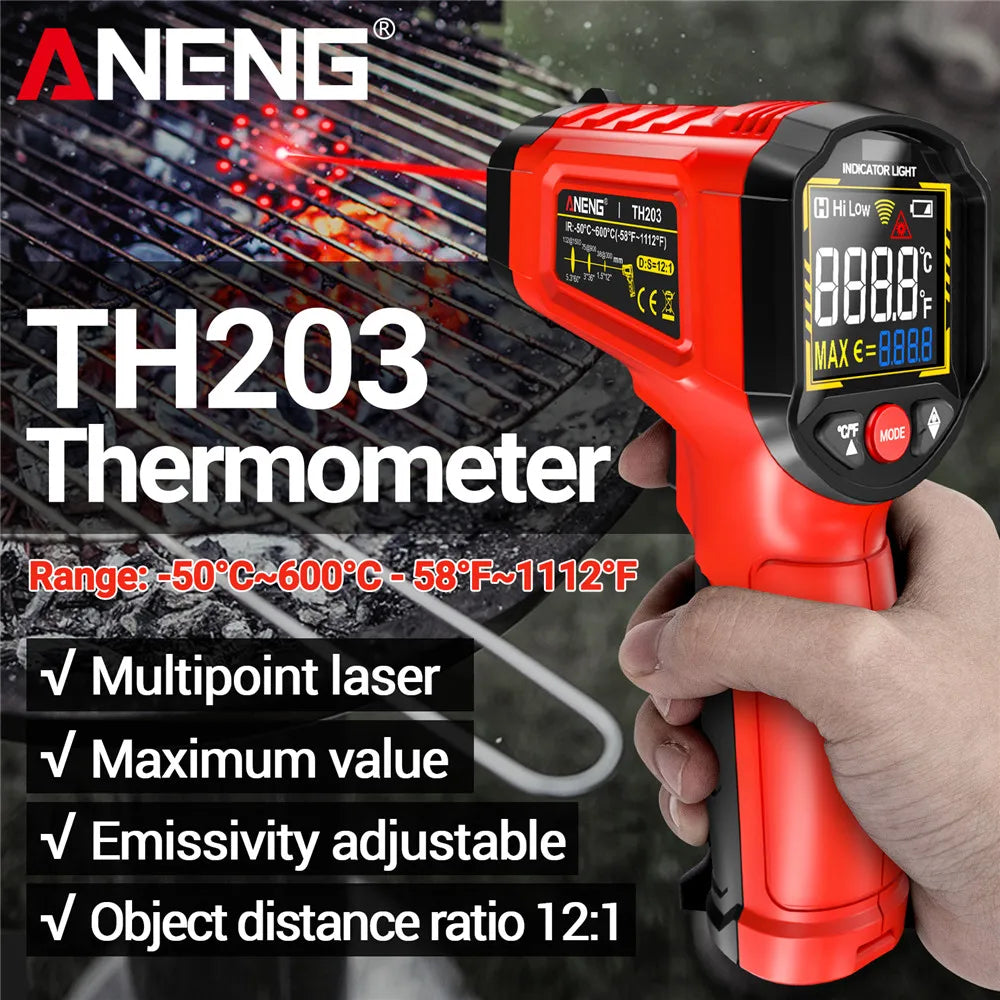 Smart Industrial Infrared Thermometer -50~600℃ with VA Color Screen