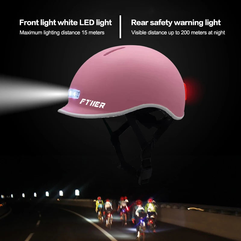 Smart Cycling Helmet with USB Rechargeable Tail Light - Lightweight Bike Helmet for Adults