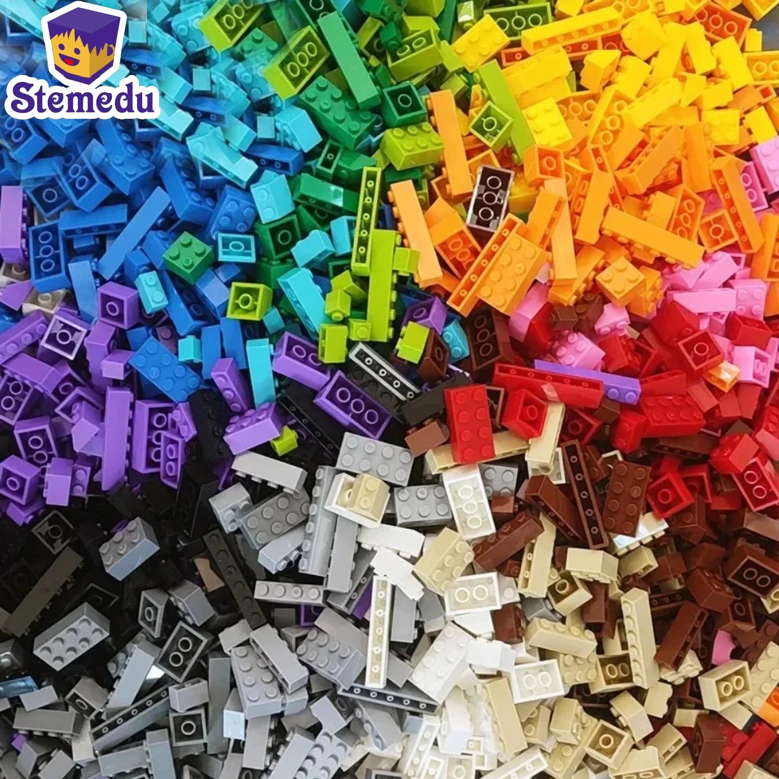 125g/250g Bulk Building Blocks - Color-Sorted ABS Plastic Bricks Compatible with Major Brands
