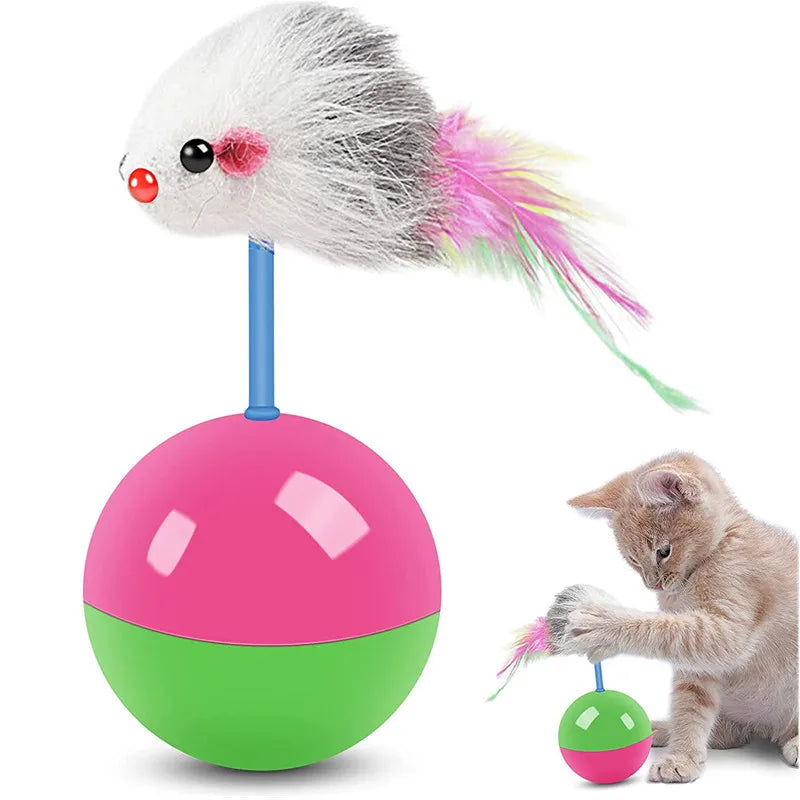 Interactive Non-Tipping Cat Toy Set – Fun Teaser Mice for Cats and Dogs