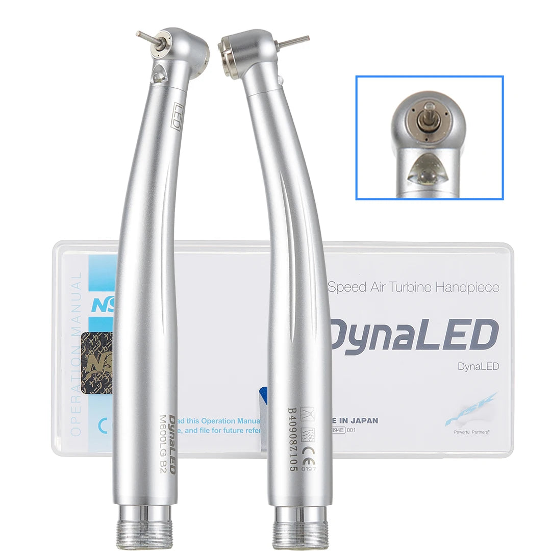 High-Speed Dental Handpiece with LED Light – Push Button Air Turbine Drill for Dentists (2/4 Hole Compatibility)