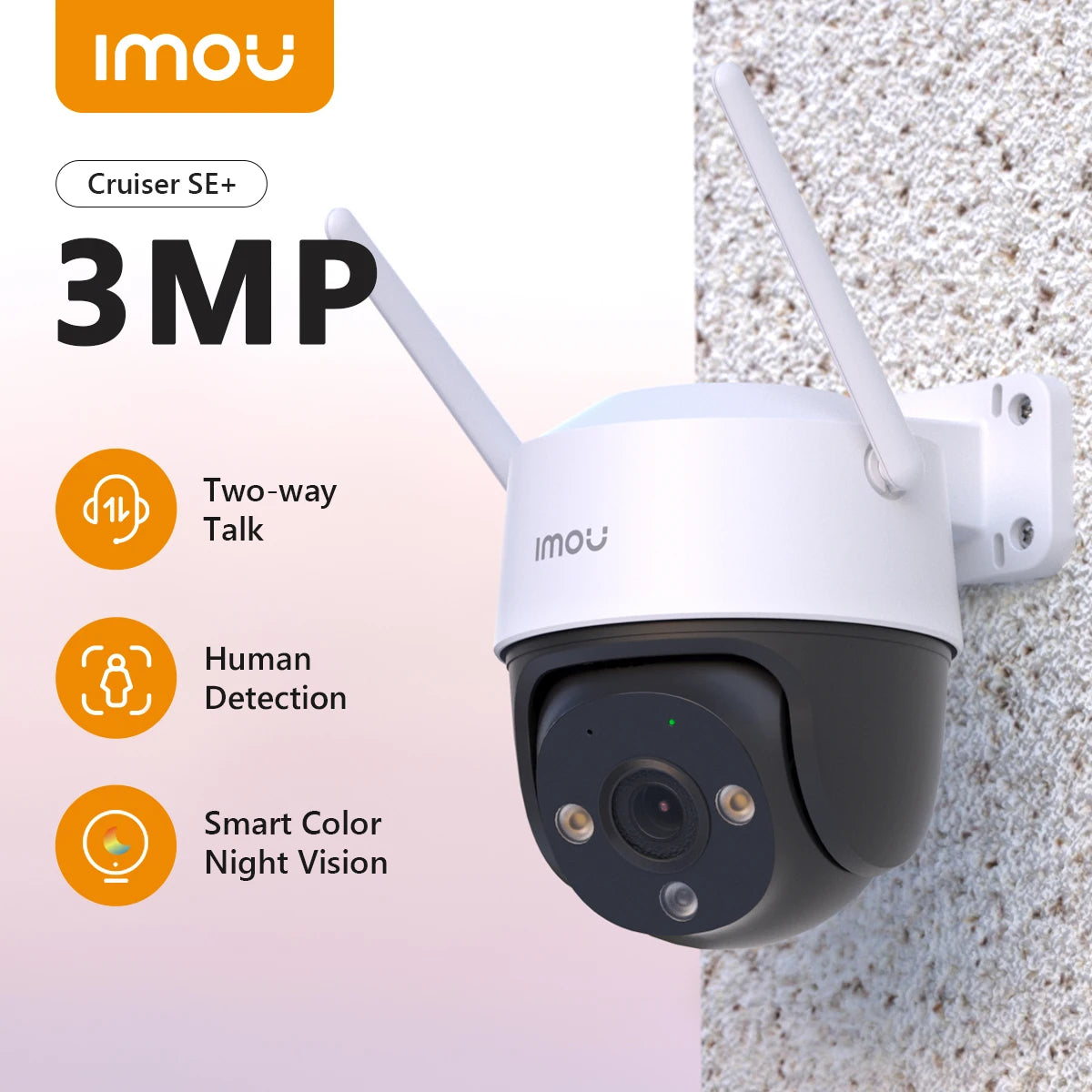 5MP Outdoor PTZ Wi-Fi Security Camera with Color Night Vision, AI Human Detection, and Two-Way Audio