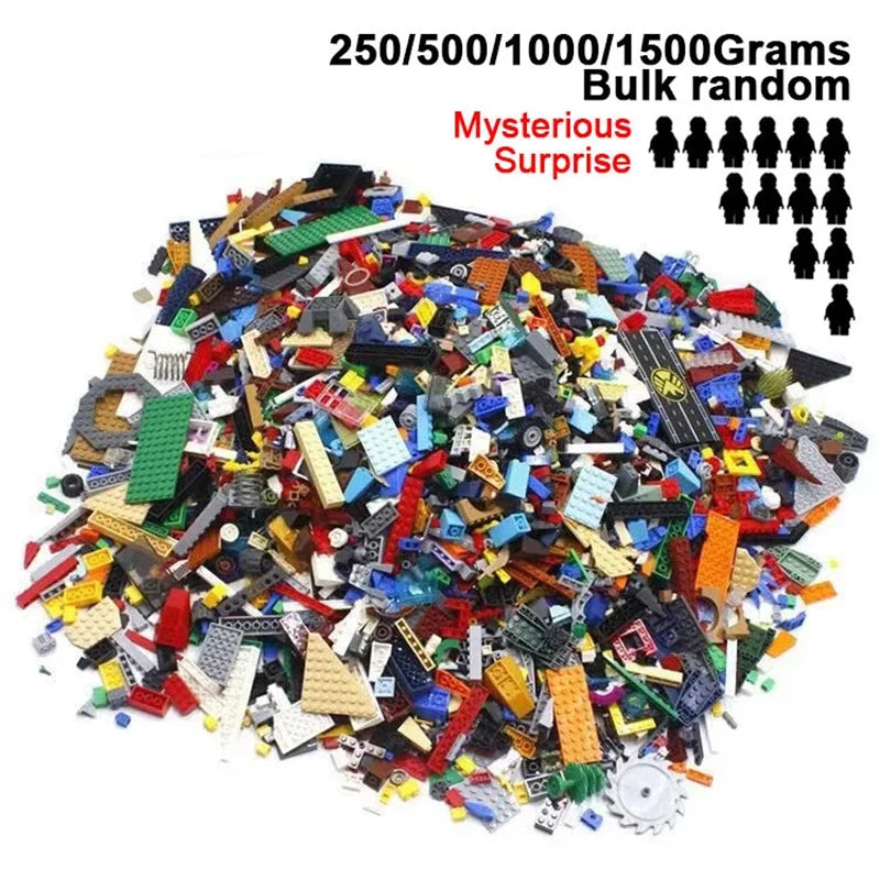 Bulk Building Blocks Set - 250g-1500g Random DIY Bricks for Creative Construction