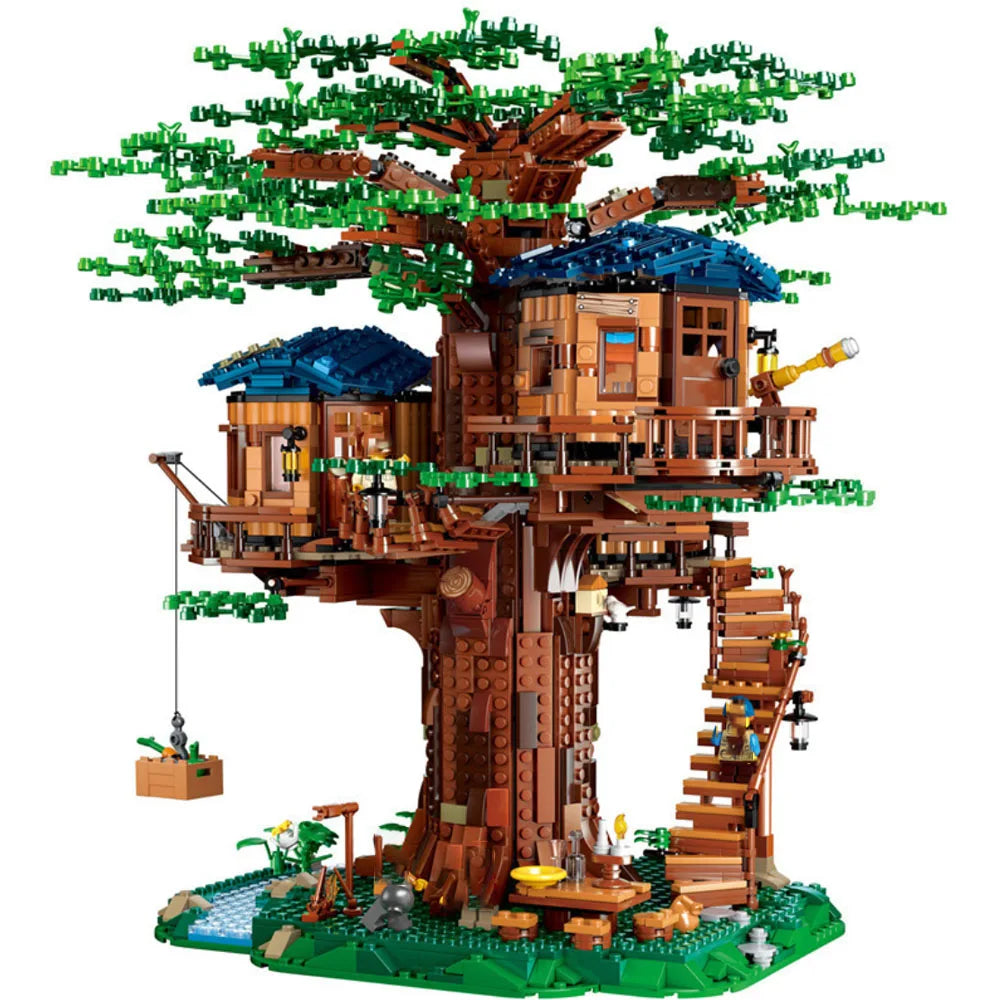1013-Piece All Seasons Treehouse Building Set – DIY City Creator House Blocks Compatible with LEGO