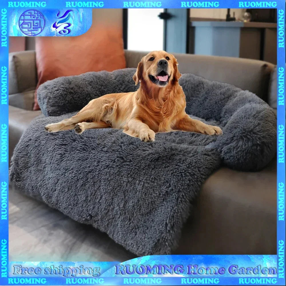 Plush Warm Dog Bed – Washable, Non-Slip, Furniture Protector