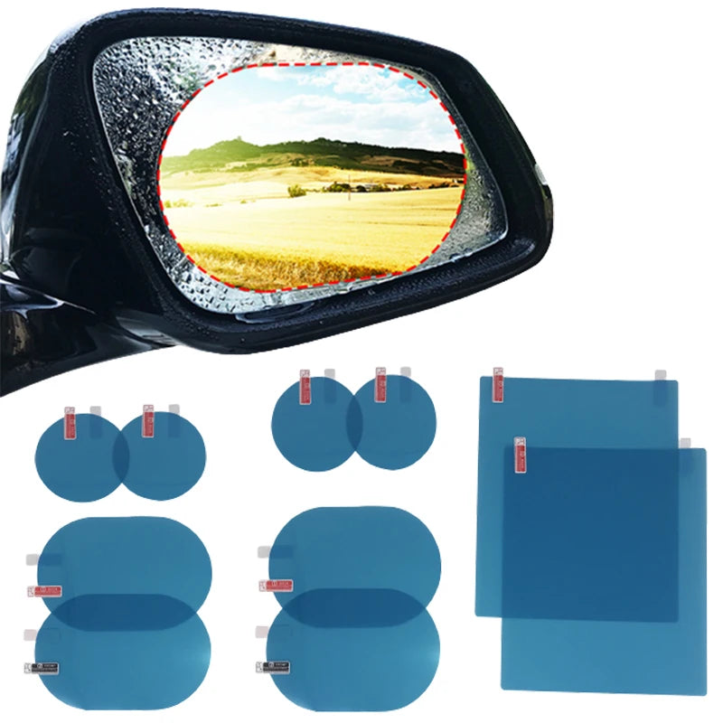 2/4/8 PCS Waterproof & Anti-Fog Rearview Mirror Film – Stay Safe in Rainy Weather!