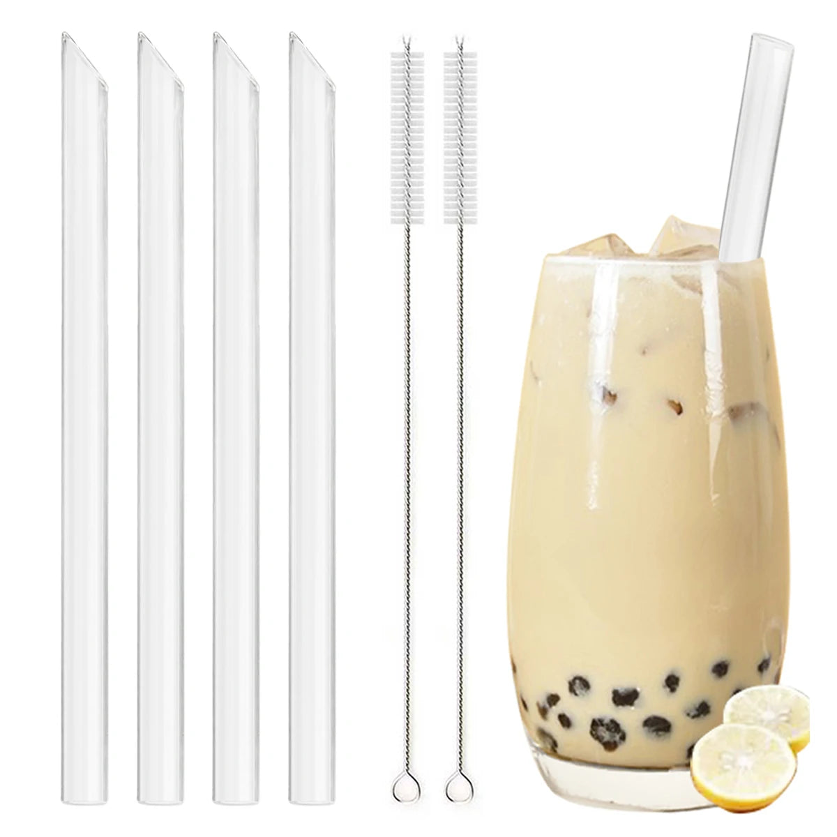 Durable High Borosilicate Glass Drinking Straws – Reusable & Eco-Friendly