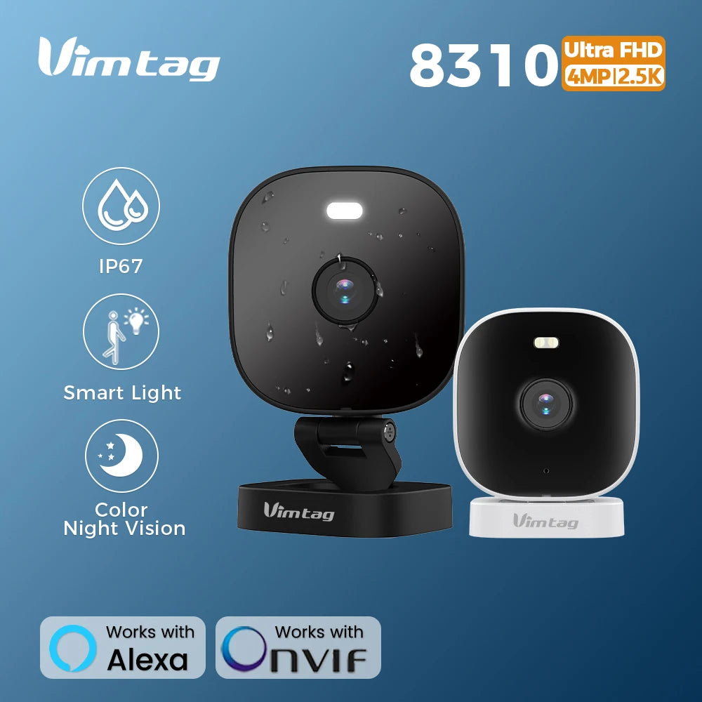 4MP Outdoor Mini Security Camera with Color Night Vision, AI Detection, and Two-Way Audio