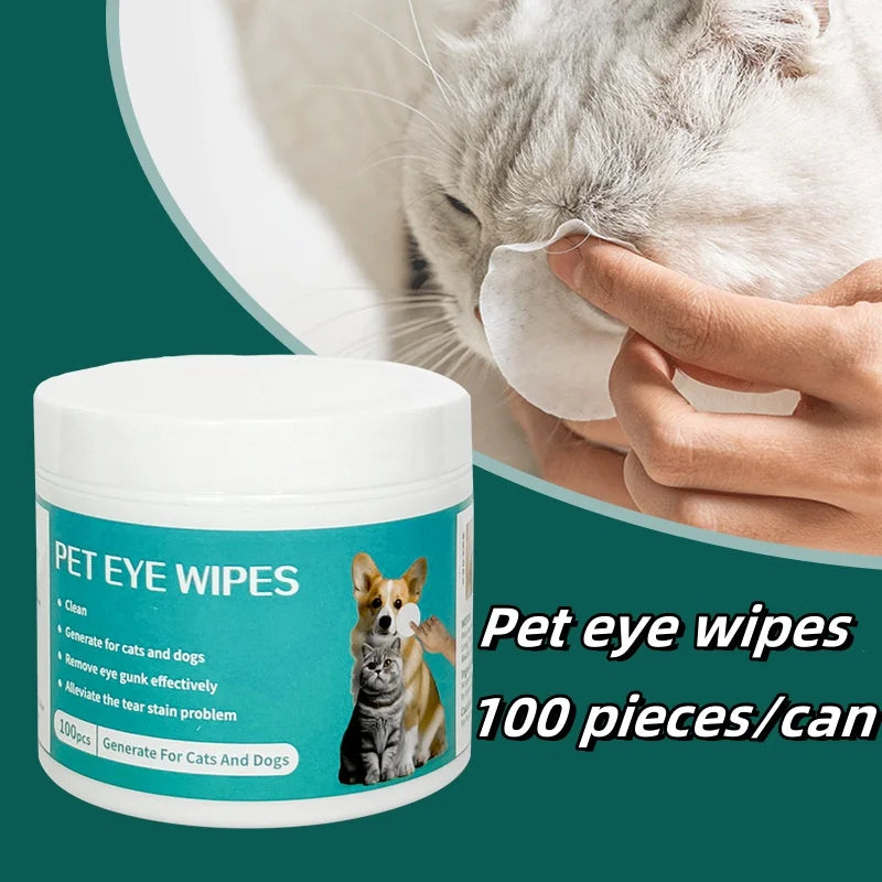 Pet Eye Wipes for Cats & Dogs - Gentle Tear Stain Remover & Cleanser