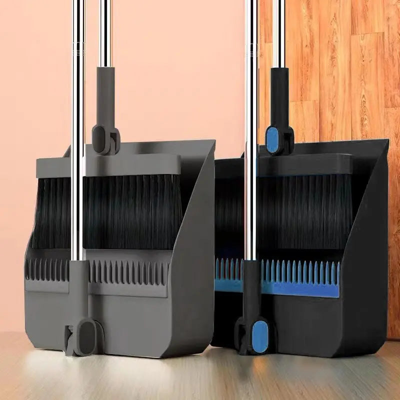 Foldable Broom and Dustpan Set – Space-Saving, Self-Cleaning Sweeping Kit