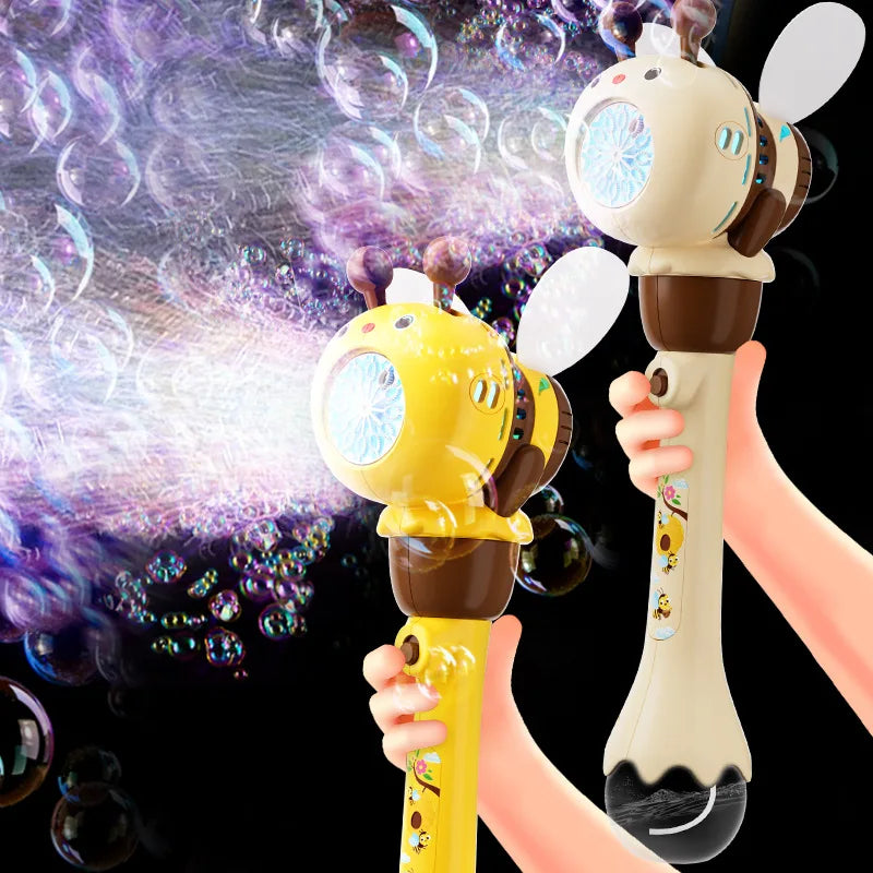 Automatic Bubble Gun with LED Lights - 12-Hole Bubble Blower for Kids Outdoor Play