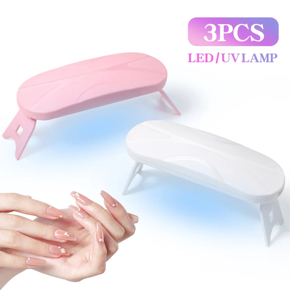 Mini UV LED Nail Lamp for Gel Polish with USB Charging – Foldable & Portable Design
