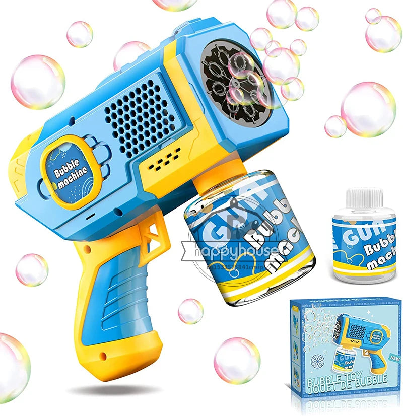 Astronaut Bubble Machine Gun for Kids – 360° Leak-Proof, LED Light, Automatic Bubble Blower