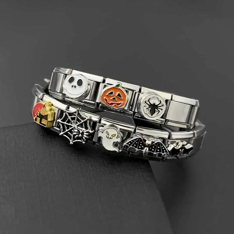 Pulsera de acero inoxidable personalizable con dijes para hombres y mujeres: joyería de moda personalizada