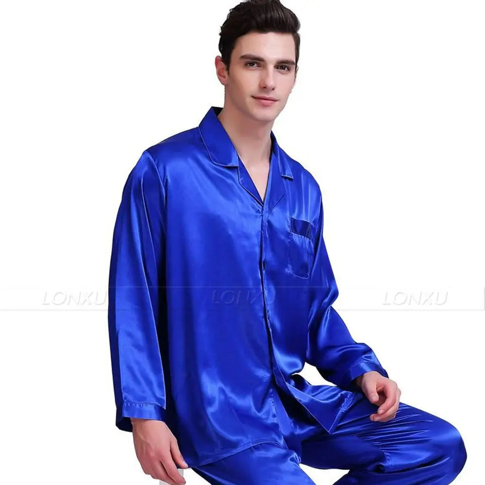 Men's Silk Pajamas – Comfortable & Stylish Casual Sleepwear for Relaxation