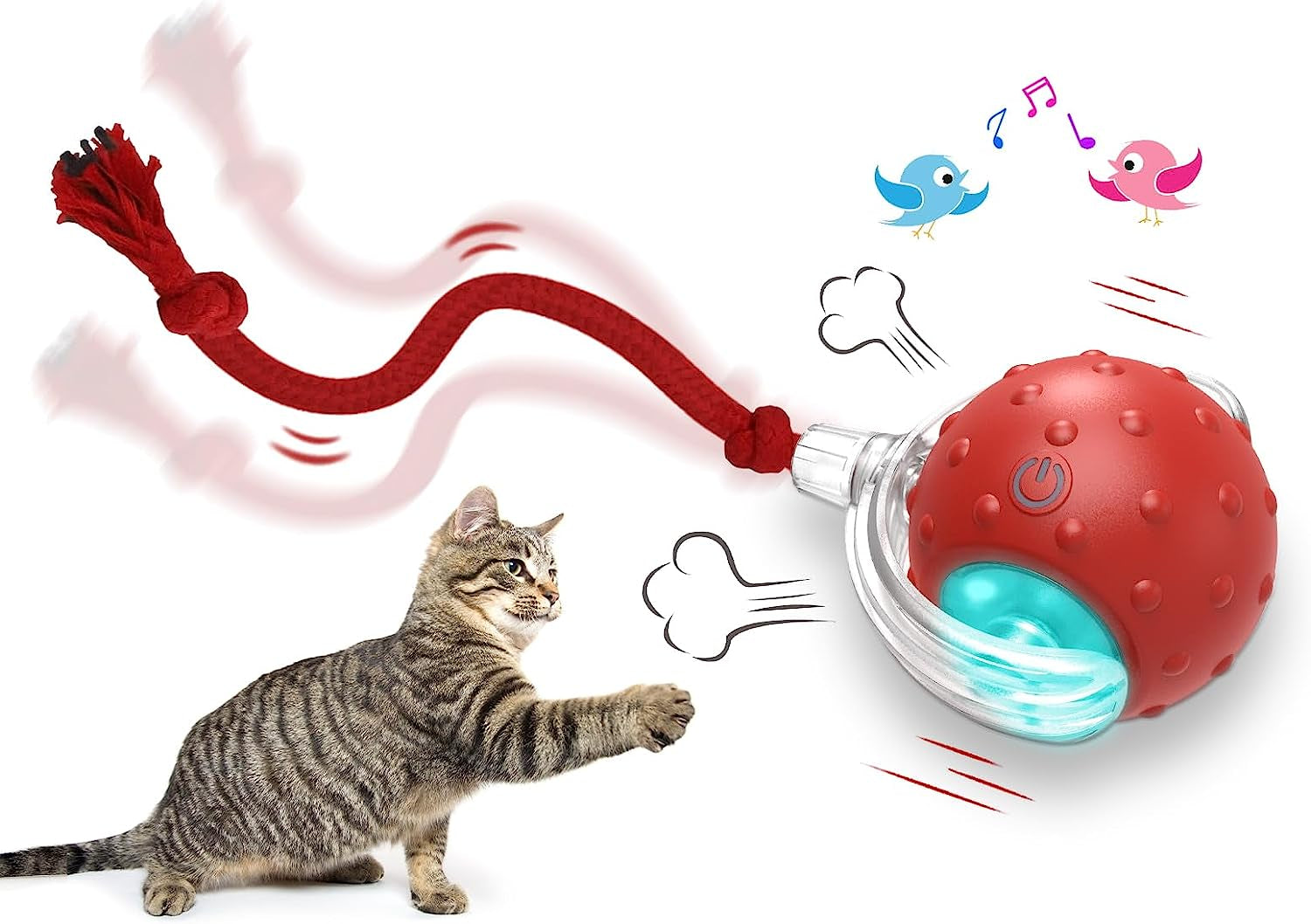 Interactive Cat Toy Ball – Automatic Motion-Activated Rolling & Chirping Toy