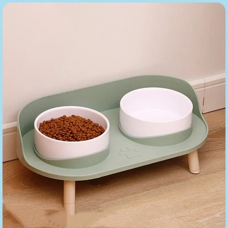 Adjustable Elevated Pet Feeder – Double Bowls for Cats & Dogs with Food & Water Dish