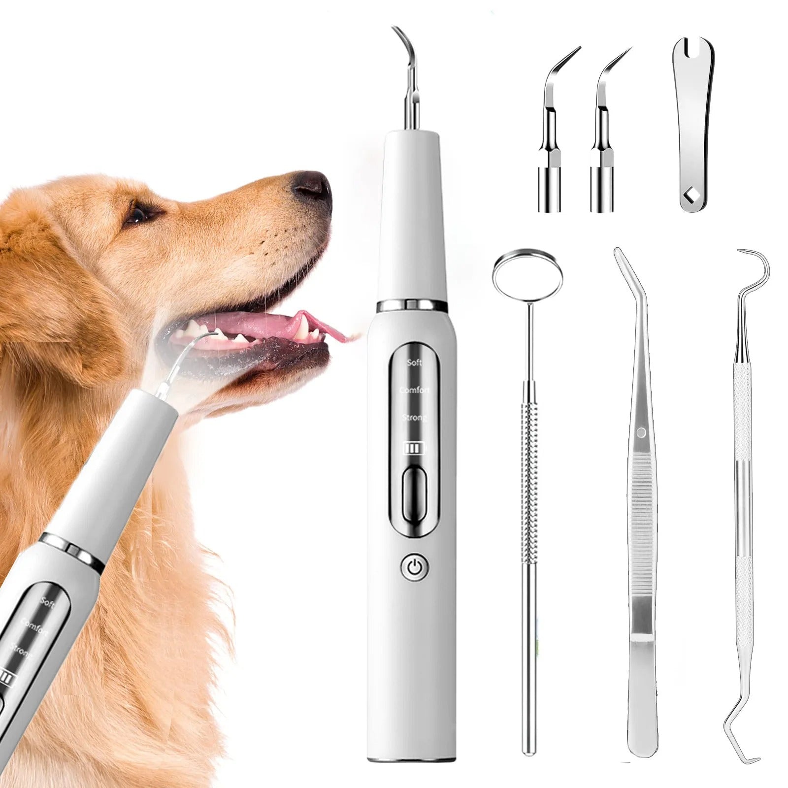 Ultrasonic Pet Tooth Scaler – Electric Dental Care Kit for Dogs & Cats