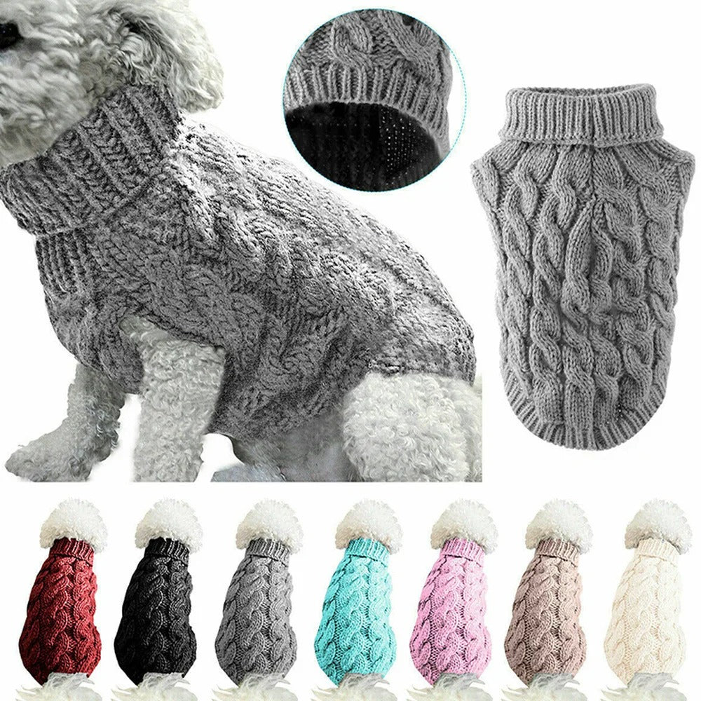 Cozy Knit Dog Sweater - Warm & Stylish Pet Clothing for Small Dogs
