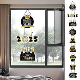 2025 Happy New Year Wall Sign — Gold & Black Year of the Snake Party Decoration