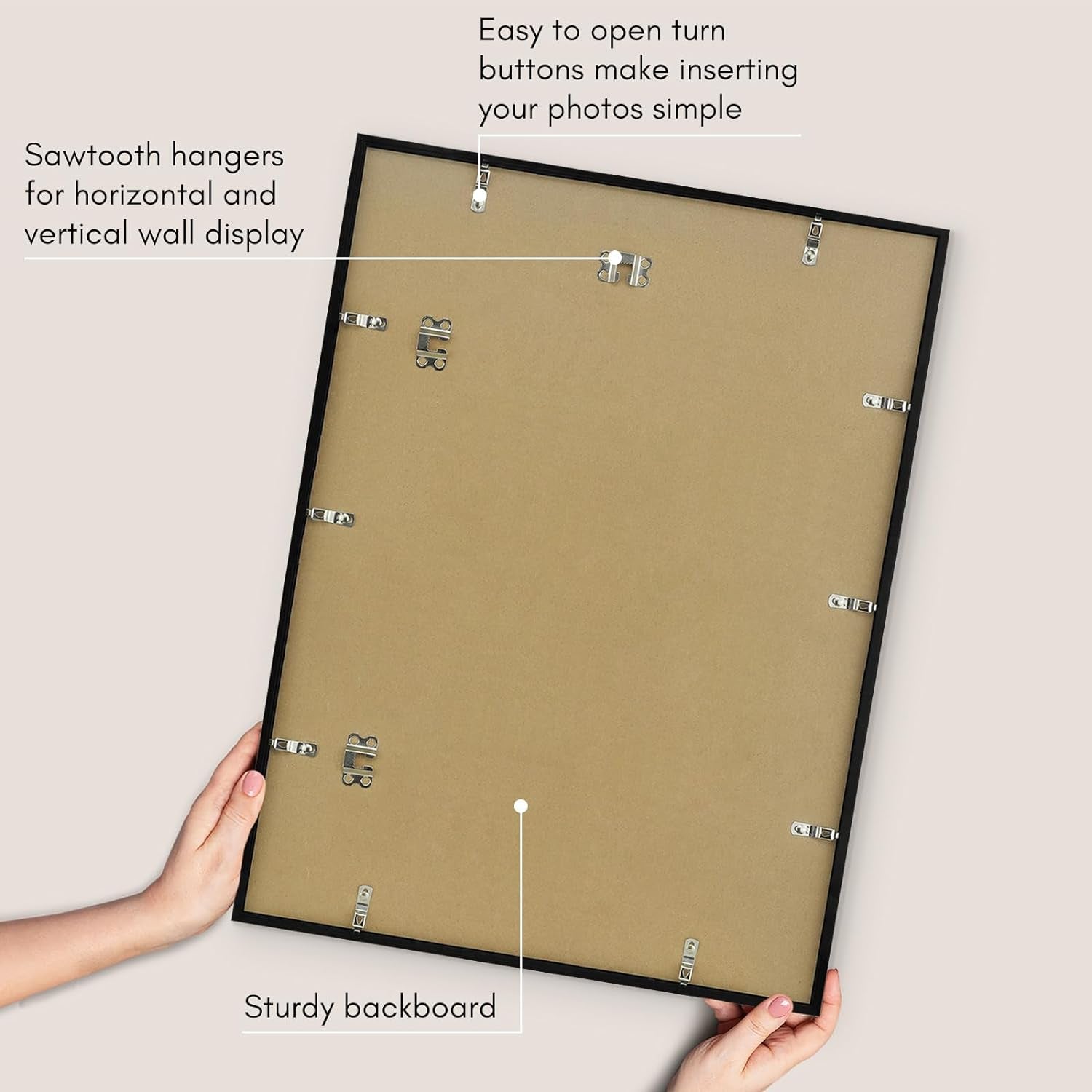 18X24 Poster Frame with Polished Plexiglass - Streamline Collection - Thin Border Picture Frame for Wall Display - Hanging Hardware Included - Black