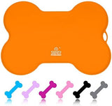 Super Design Dog Food Mat Dog Bowl Mat for Food and Water Silicone Non Spill Cat Feeding Mat Puppy Placemat Waterproof - 20.5" X 14.5", Black
