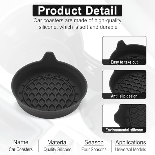 Silicone Car Cup Holder Coaster Inserts – Universal Non-Slip, Anti-Spill, Scratch-Proof Interior Accessories