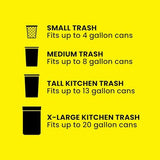 Tall Kitchen Trash Bags – 13 Gallon Odor-Resistant Drawstring Bags with Fresh Scent, 110 Count