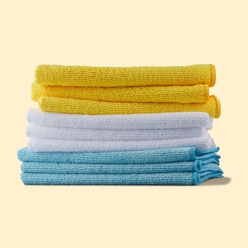 Microfiber Cleaning Cloths – Ultra Absorbent, Lint-Free, Streak-Free, Reusable Towels (16 x 12 in, 24-Pack)