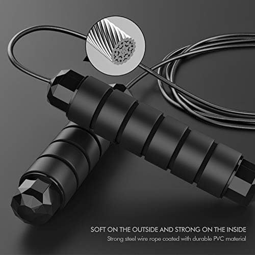 Adjustable Speed Jump Rope with Ball Bearings and Foam Handles for Home Gym Fitness