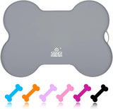Super Design Dog Food Mat Dog Bowl Mat for Food and Water Silicone Non Spill Cat Feeding Mat Puppy Placemat Waterproof - 20.5" X 14.5", Black