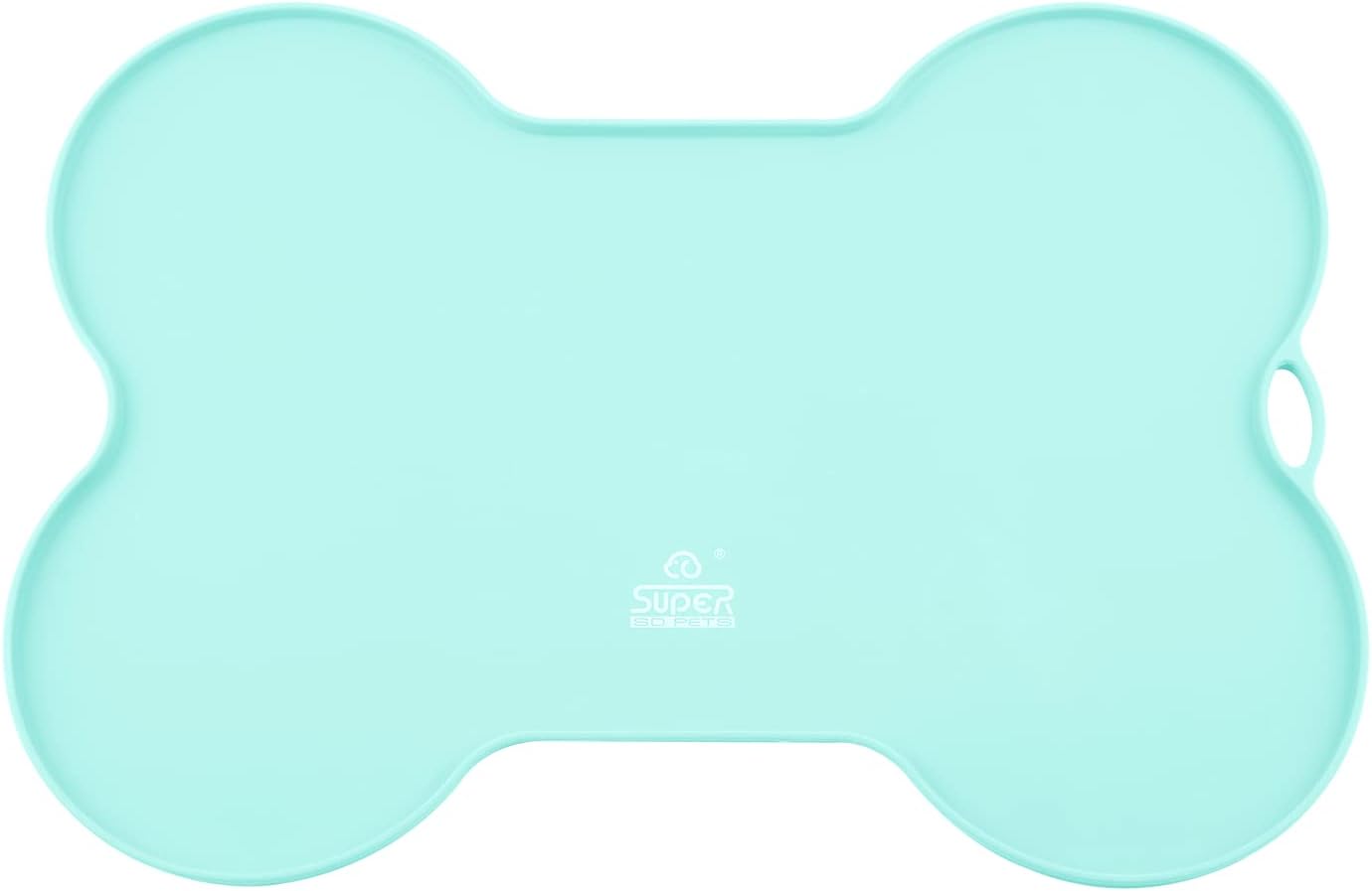 Super Design Dog Food Mat Dog Bowl Mat for Food and Water Silicone Non Spill Cat Feeding Mat Puppy Placemat Waterproof - 20.5" X 14.5", Black
